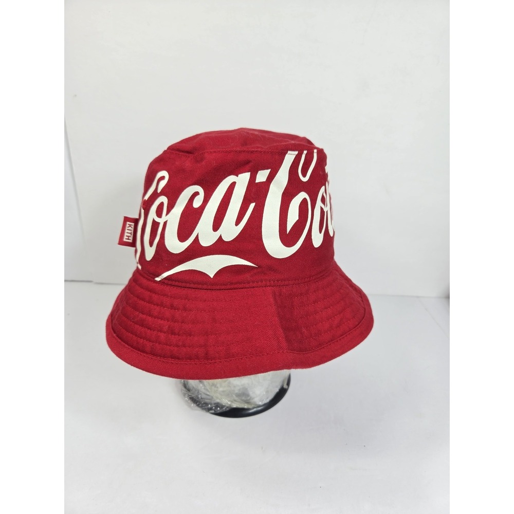 KITH X Coca Cola X Mitchell Ness Script Bucket Hat Sz M RARE